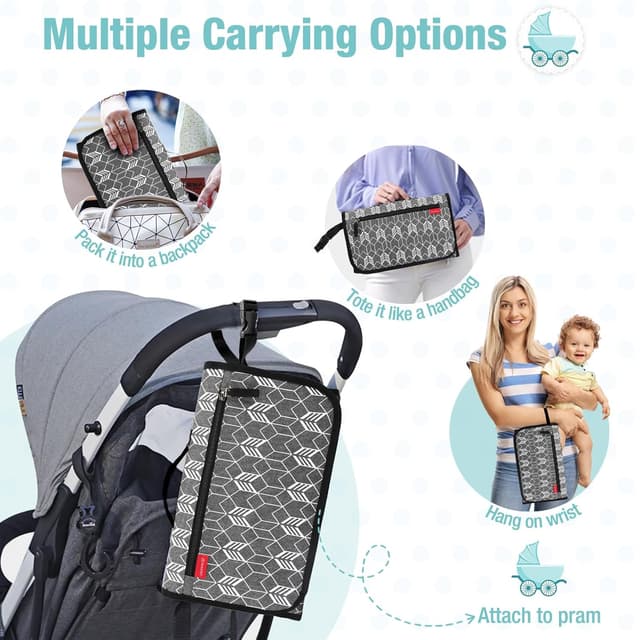 Thumbnail 5 de Wickelunterlage 63 × 35 cm, tragbar grau