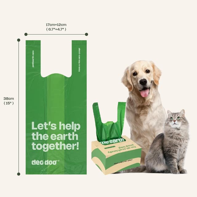 Detalle 2 de Hundekotbeutel mit Henkel – 300 Stück Großformat (27 x 37 cm) aus recycelten Materialien