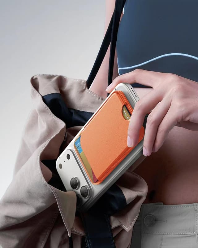 Thumbnail 6 de TWZKG for MagSafe Wallet: 5-card magnetic wallet stand with RFID blocking (Orange)