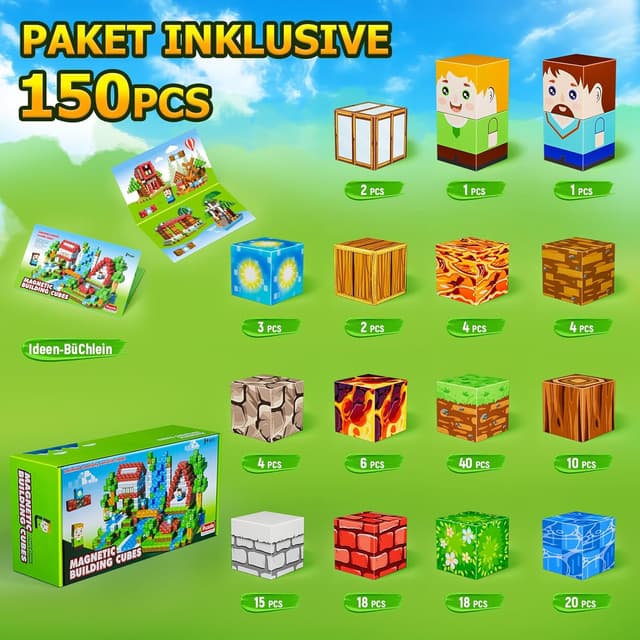 Detalle 2 de Vefosafe Magnetische Bausteine 150 Teile