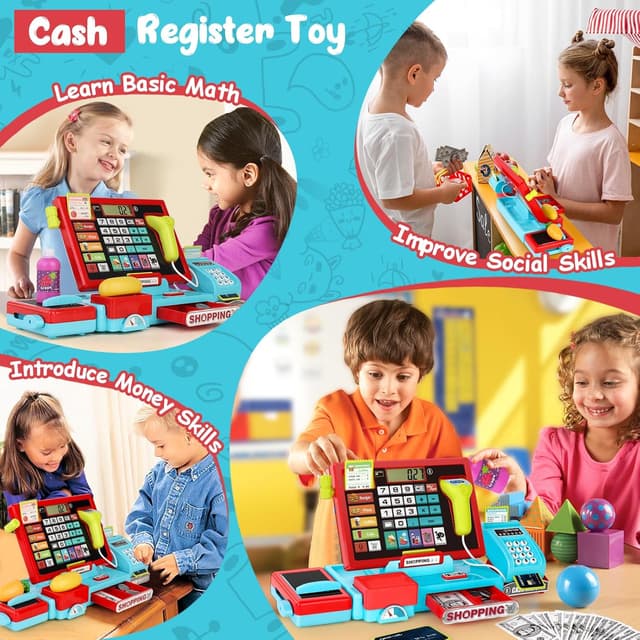 Thumbnail 4 de Cash Register Toy 52PCS pretend play set