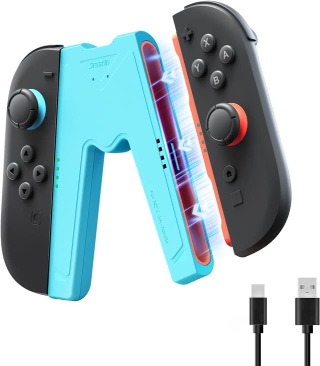 Detalle de JEMDO Impugnatura ricarica JoyCon con 10 W