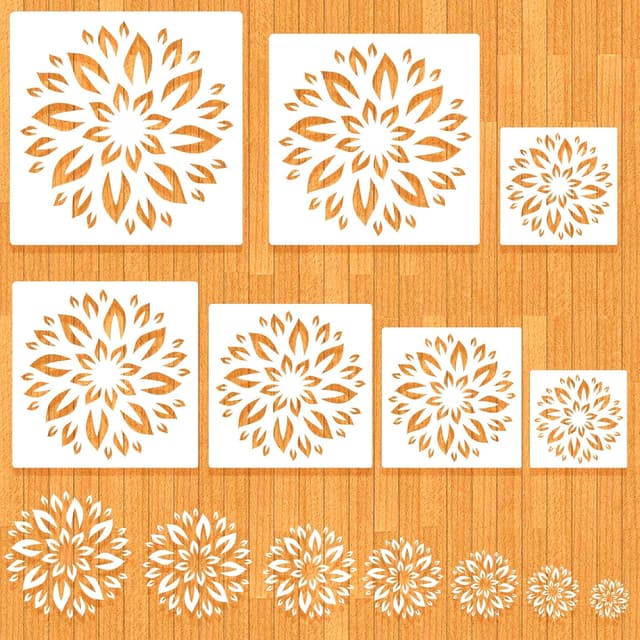 Detalle de MWOOT Mandala Schablonen Set mit 7 Größen