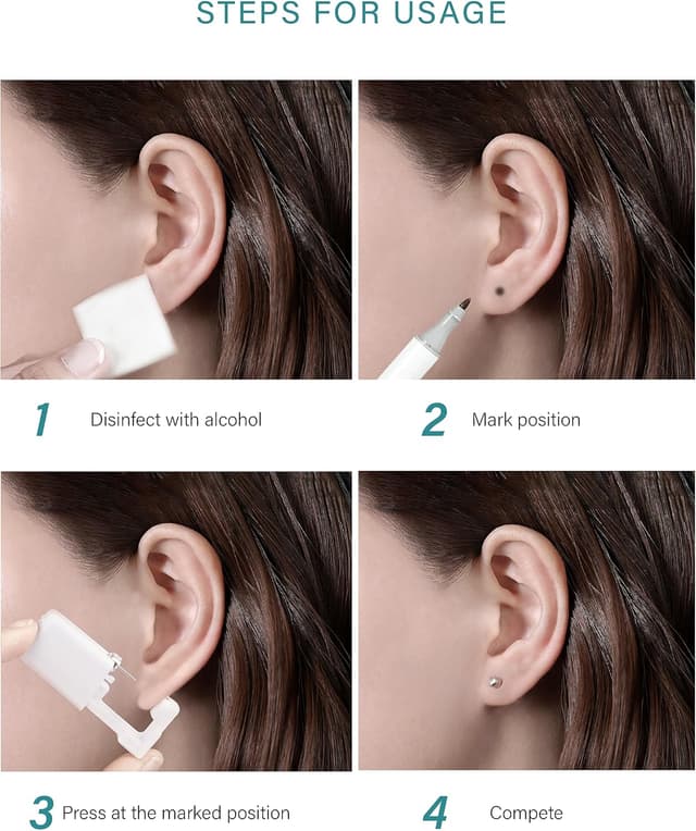 Thumbnail 2 de Yiorxu Ohrlochpistole 8 Stück Piercing Set