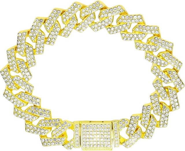 Detalle de Gold Dog Chain Cuba Link collar necklace (20-inch) for small to large dogs and cats