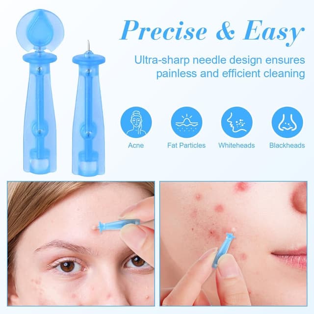 Detalle de LOPHE Extracteur de points noirs avec 100 aiguilles jetables et 2 outils 2-en-1