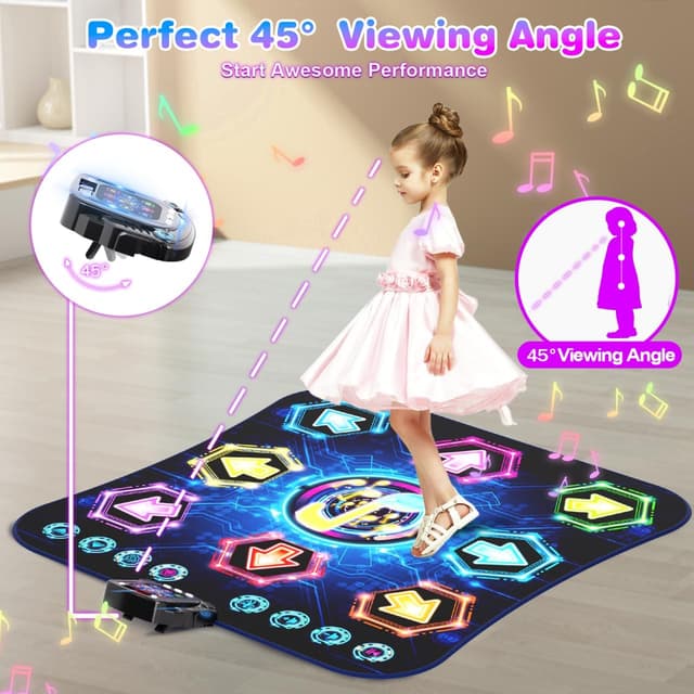 Detalle 2 de Surelect Dance Mat (2025) — Light-Up 8-Button Wireless Bluetooth Dance Pad for Kids (Ages 3–12)