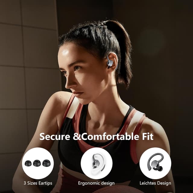 Thumbnail 6 de Bluetooth Sport-Kopfhörer Q38 mit Bluetooth 5.4, ENC-Mikrofon, IP7 Wasserschutz und LED-Ladeanzeige