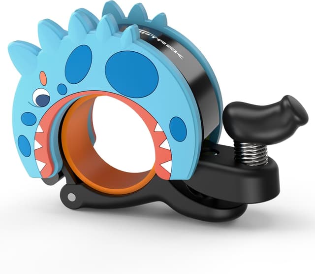Detalle de toptrek Kids Bike Bell (95dB) – Loud, Waterproof Dinosaur Bell for 22.2–25.4mm Handlebars