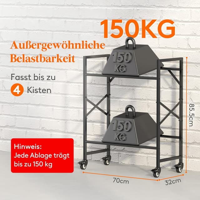 Thumbnail 1 de Lifewit Getränkekistenregal 4 Kisten mit Rollen