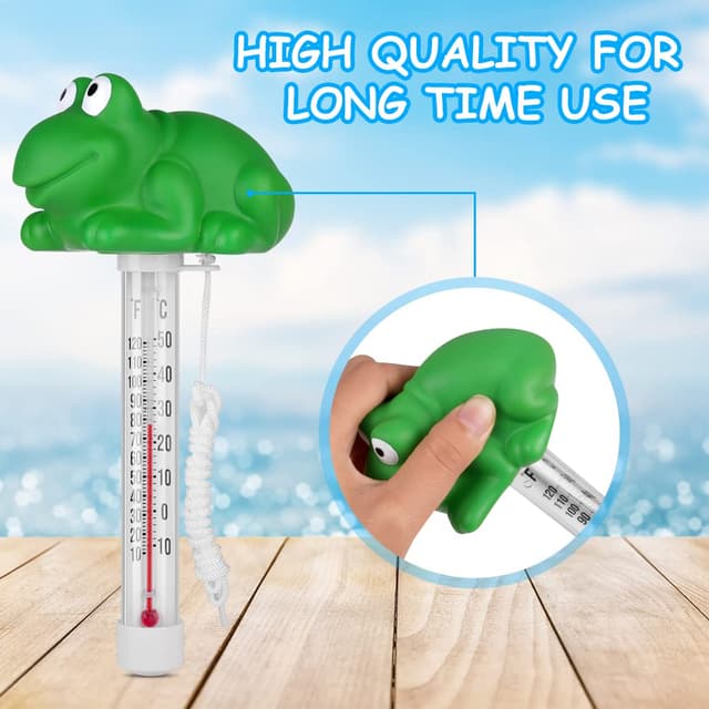 Detalle de Thermomètre flottant de piscine OFFCUP avec ficelle « grenouille »