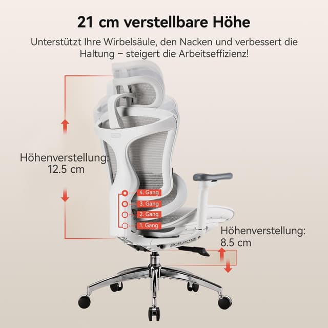 Detalle de SIHOO Doro C300 Ergonomischer Bürostuhl 150 kg
