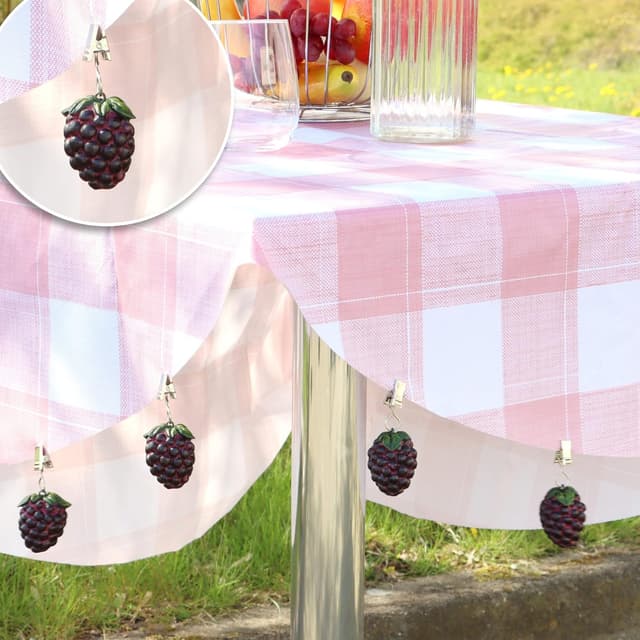 Detalle 2 de Lot de 8 poids de nappe com-four en plastique et métal (mûre) avec pince, env. 40 g