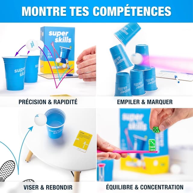 Detalle de Super Skills – Jeu de société adulte, ado et enfant (dès 8 ans) : 120 défis en version française