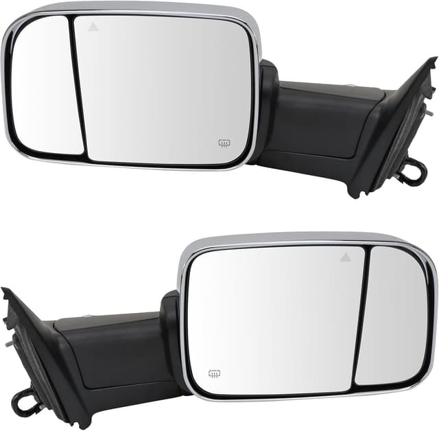 Trail Ridge Towing Mirror Set (2-Piece) for 2019–2022 Ram 2500/3500 — Power Heated, Power Folding, Turn Signal & Blind Spot