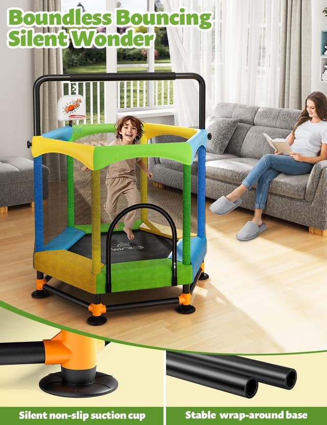 Thumbnail 4 de Twinkoo 60" Fortified Toddler Trampoline with Enclosure