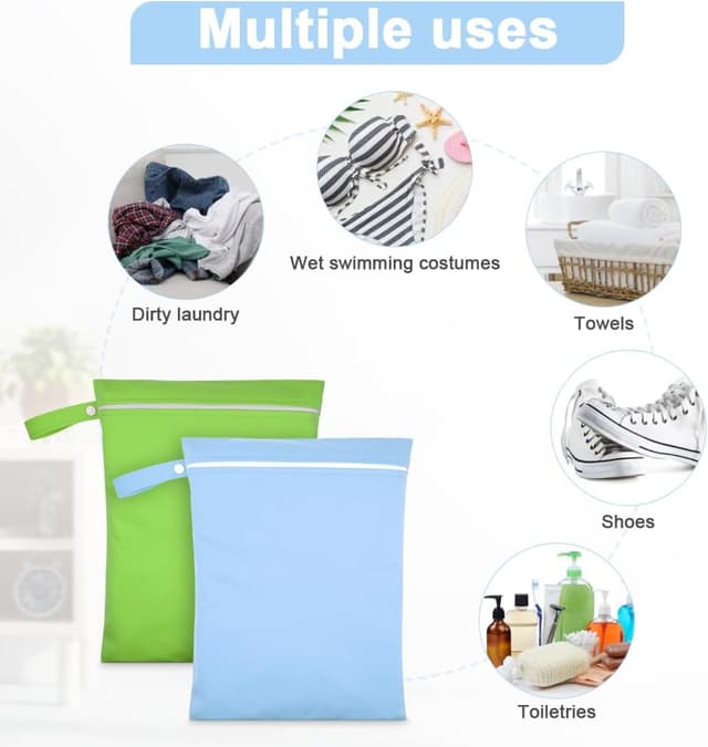 Detalle 2 de AOOSA reusable wet bag 2 pack 30 x 40 cm