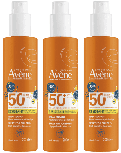 Detalle de Avène Solar Spray Niños SPF50+ 3x200 ml