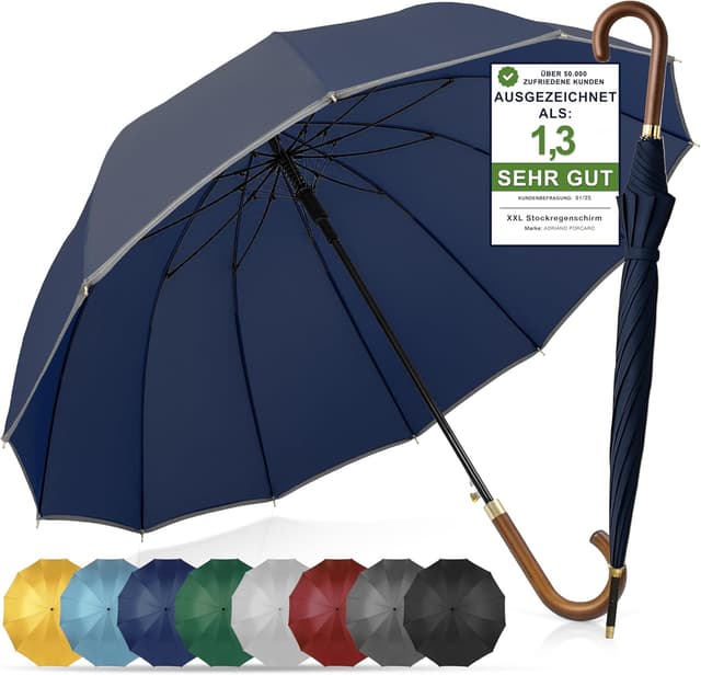 Detalle de ADRIANO PORCARO Regenschirm 120 cm XXL sturmfest