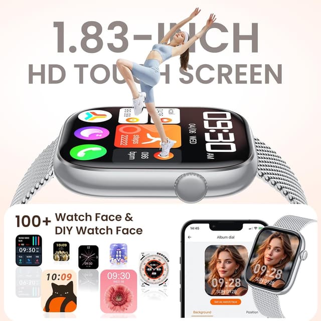 Detalle de idomars Lady Smartwatch for iOS & Android (IP67) with SpO₂, heart rate, sleep and call features