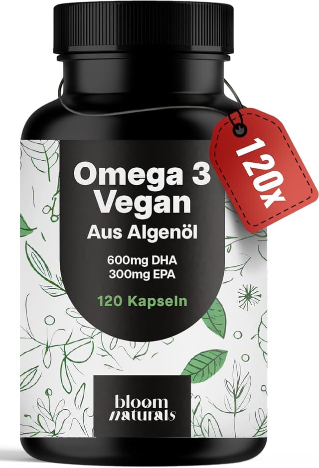 Detalle de Omega 3 Vegan Kapseln 120 Stück mit DHA EPA