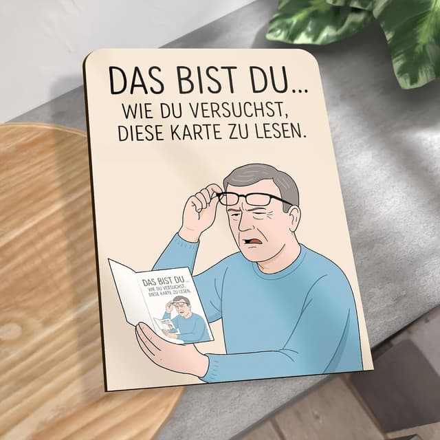 Thumbnail 2 de Lustige Holzgeburtstagskarte Männer