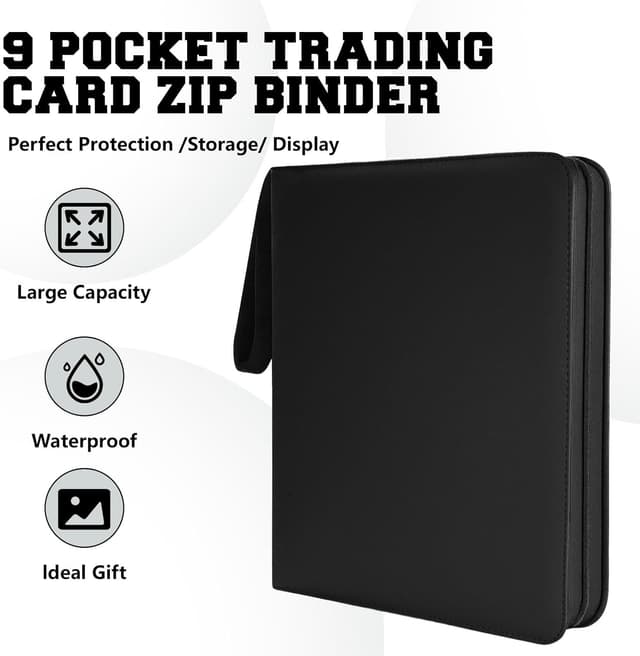 Detalle 2 de 9 Pocket Trading Card Zip Binder (Holds 900 Cards) with 50 Detachable Pages & Removable Sleeves