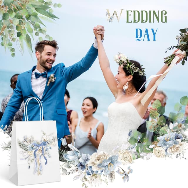 Thumbnail 6 de Switory White Paper Gift Bags with Handles (100 Pack) – 5.25 x 3.75 x 8in