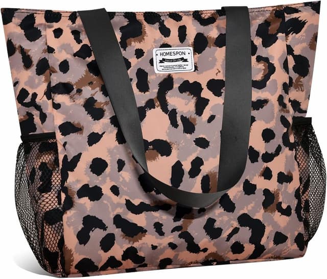 Detalle de HOMESPON Large Waterproof Beach Tote Bag with Zip and Pockets for Women