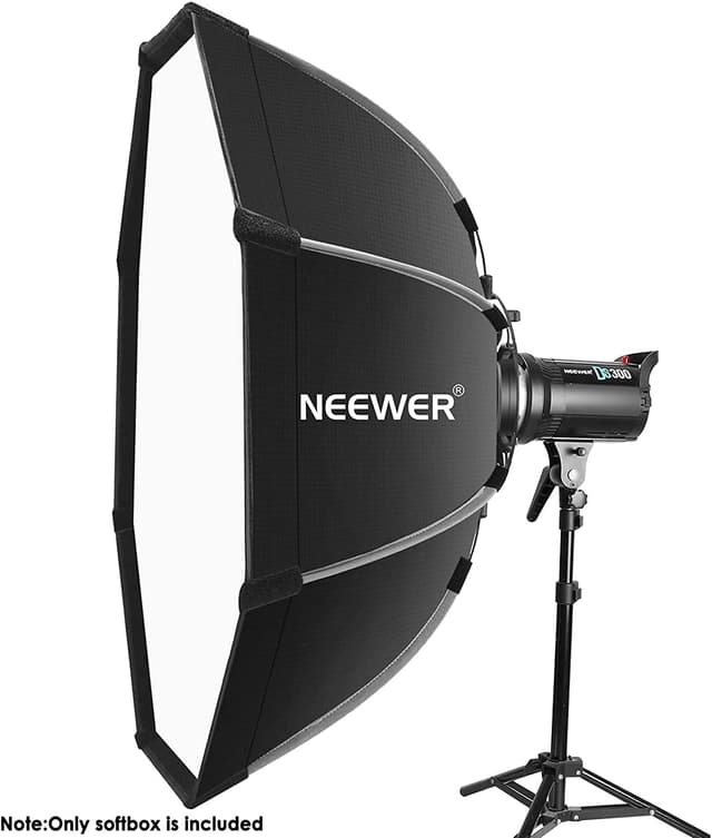 Detalle de NEEWER 26"/65 cm achteckige Softbox mit Schnellverschluss und Bowens-Anschluss – passend für viele Studio-Blitzköpfe