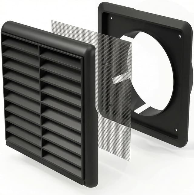 Detalle 2 de Kair louvred wall vent grille 100mm