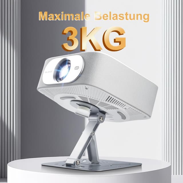 Detalle de Salange Beamer-Ständer (Wall/Decke), ultrakompakt, bis 2,3 kg, 180° drehbar – für 1/4-Zoll-Schraubschnittstelle