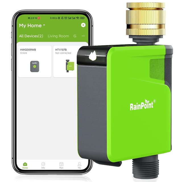 Detalle de RAINPOINT Timer di irrigazione Bluetooth con ingresso in ottone e controllo app