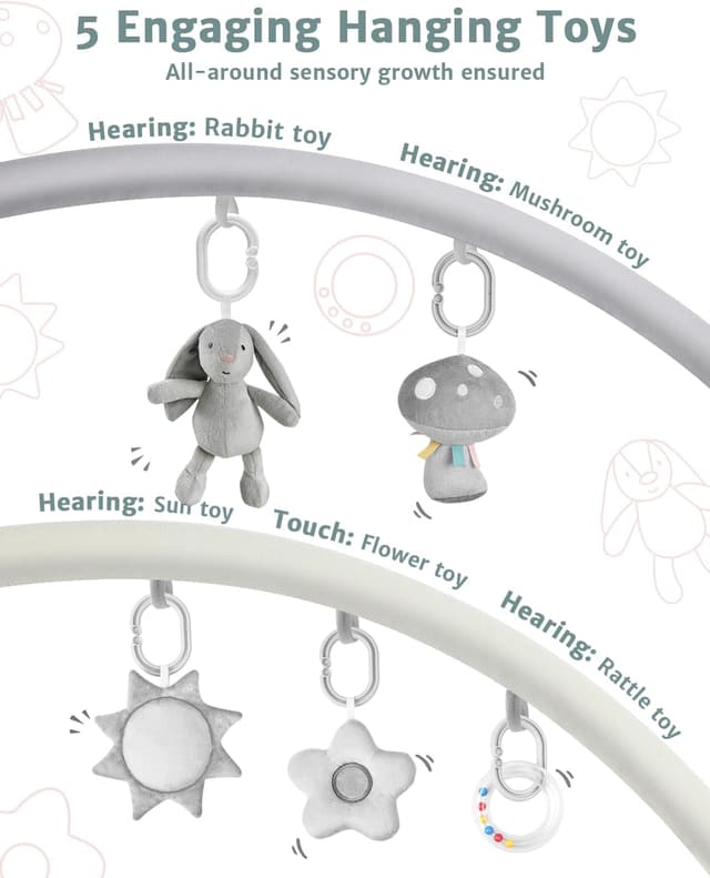 Detalle de Suihuooo 3‑in‑1 Baby Play Mat with 5 Toys