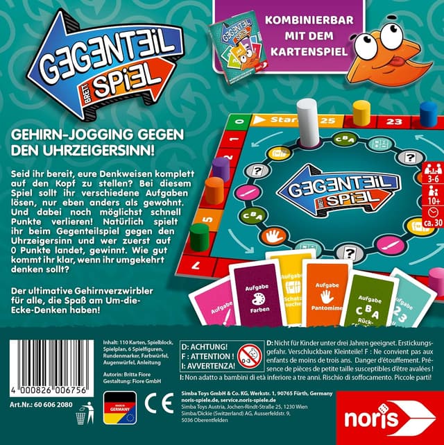 Detalle 2 de noris Gegenteil Spiel (Brettspiel ab 10 Jahren) – Kombi-Gedanke für 3–6 Spieler