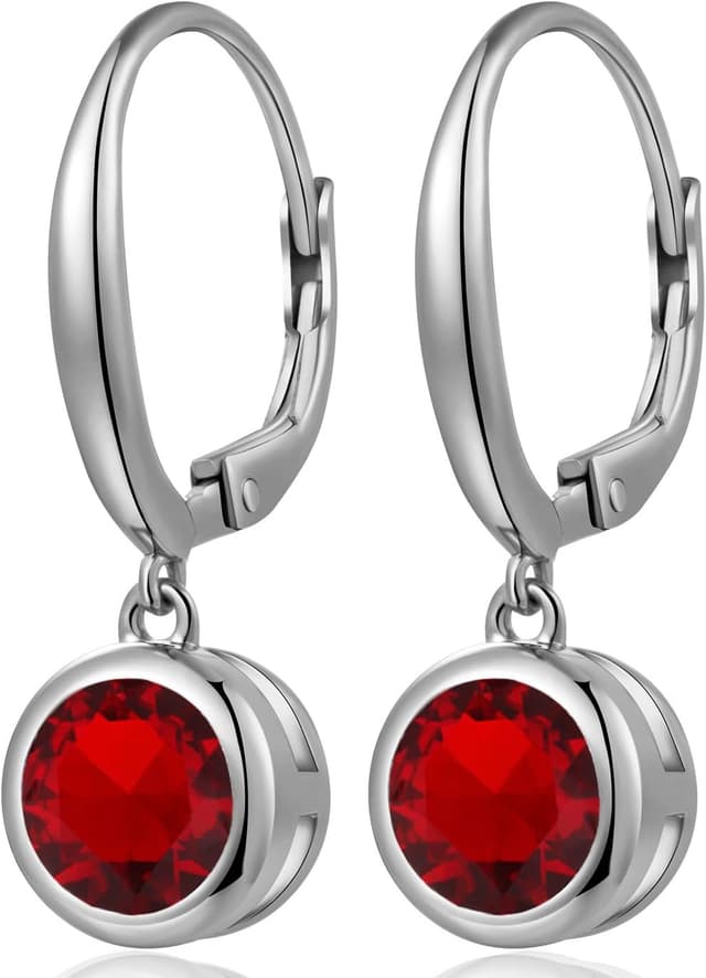 Detalle de Jiamiaoi Weißgold-überzogene Hängeohrringe mit Zirkonia (925 Sterling Silber) – Tropfenohrringe in Silber/Roségold