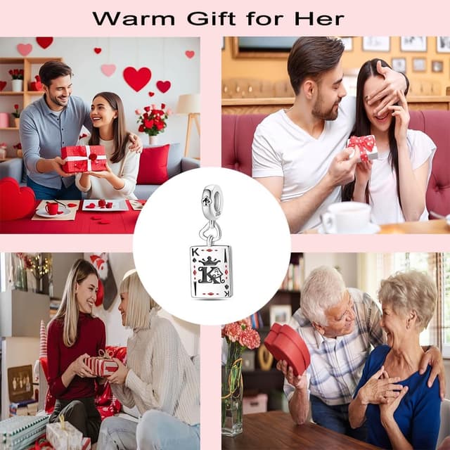 Detalle 2 de QIKAOLA S925 Sterling Silber Charm Perlen im Tarotkarten-Design für Pandora-Armbänder und Ketten