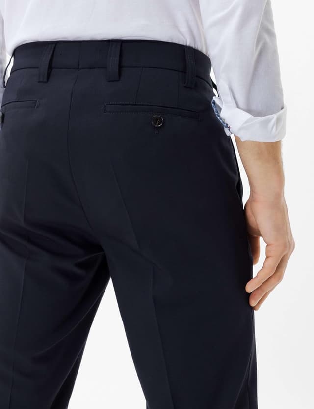Detalle de EUREX by Brax Herrenhose Jan Flatfront aus Schurwollmix – Regular Fit mit durchdachter Ausstattung