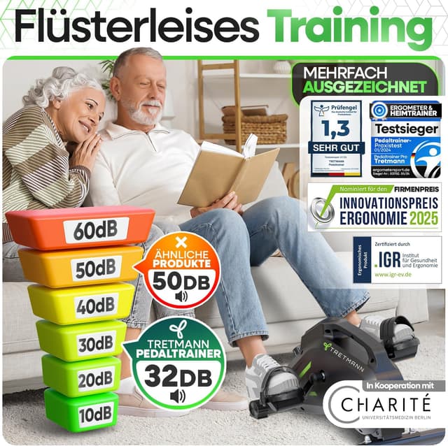 Detalle de Tretmann Pedaltrainer Pro Set Beintrainer für Senioren