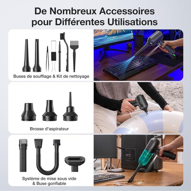 Thumbnail 3 de MECO ELEVERDE 4 en 1 18KPA Aspirateur voiture