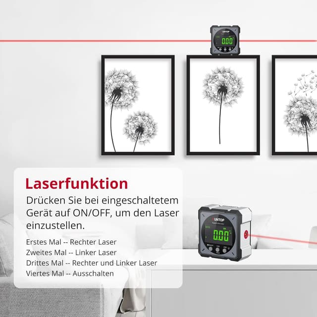 Detalle 2 de XUNTOP Winkelmesser Neigungsmesser mit ±0,2°