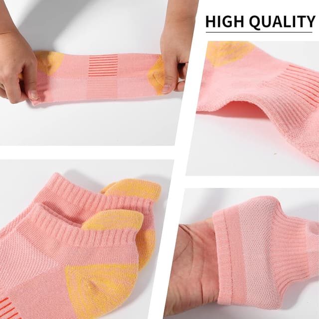 Detalle 2 de BUDERMMY Trainer Socks for Women (6 Pairs) – Cushioned Breathable Ankle Sports Socks