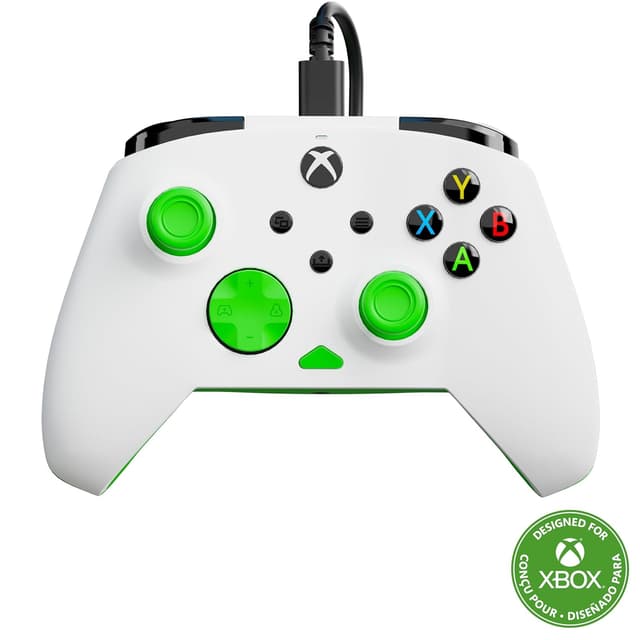 Detalle de Turtle Beach Rematch Core Wired Gaming Controller (Weiß/Grün) – offiziell lizenziert für Xbox Series X|S, Xbox One & Windows-PCs