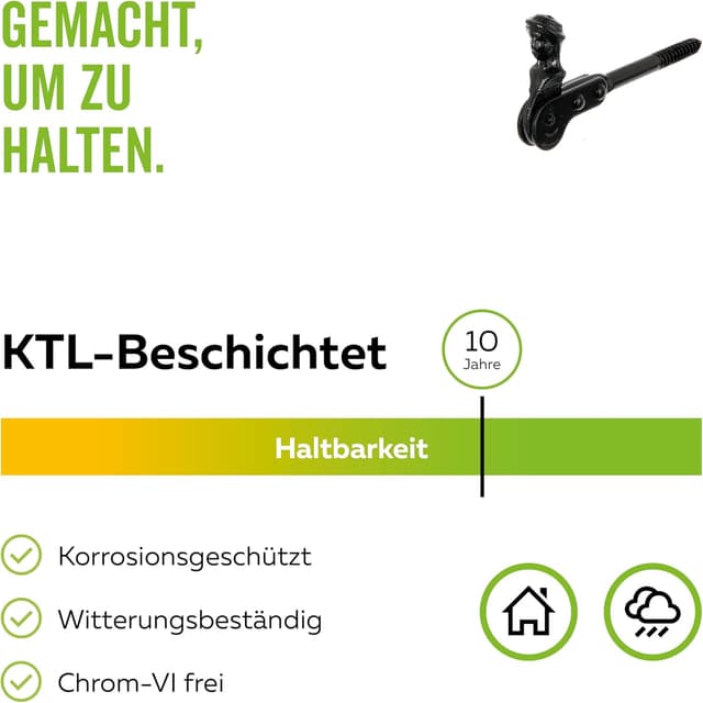 Detalle 2 de Alberts 307486 Arrêt de volet tête bergère noir laqué (set de 3) à visser ou à sceller