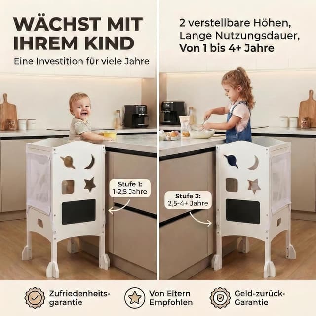 Thumbnail 6 de BabybeFun Lernturm ab 1 Jahr (klappbar) mit 360° Sicherheitsnetz & Anti-Kipp-Schutz