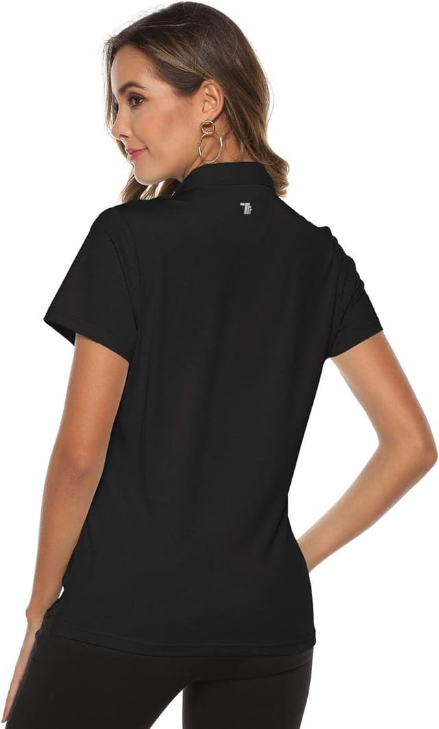 Detalle 2 de YSENTO Damen Golf-Poloshirt Kurzarm – schnell trocknend, atmungsaktiv und mit 4-Wege-Stretch