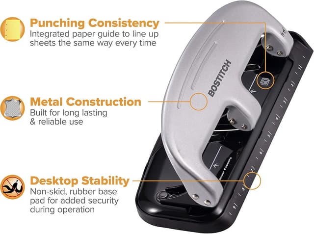 Thumbnail 4 de Bostitch Office EZ Squeeze 3-Hole Punch, 20-sheet