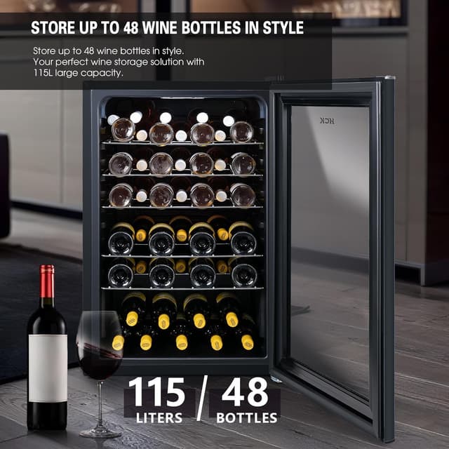Thumbnail 2 de HCK Vinoteca 48 botellas, 115 L, 4–22 °C 🍷