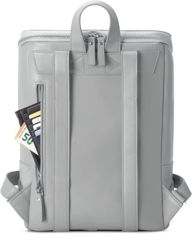 Detalle de Expatrié Damen-Rucksack „Malou“ – kleiner Leder-Cityrucksack für Uni, Business & Alltag (9 Liter, wasserabweisend)