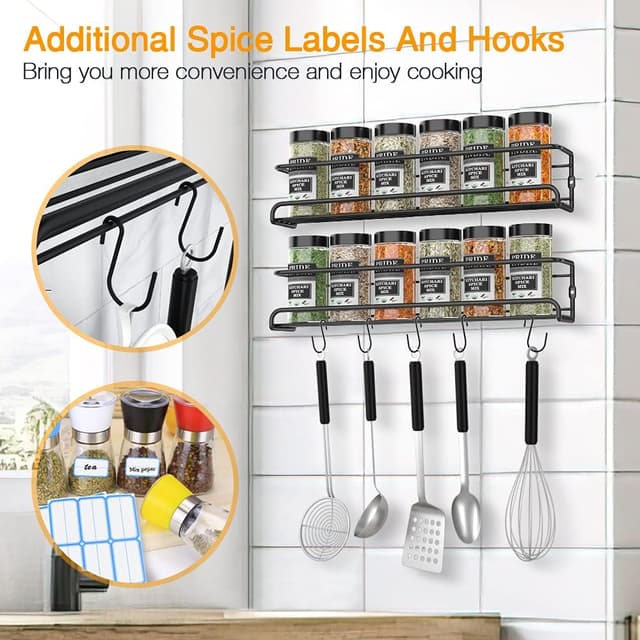 Thumbnail 6 de Spice Racks Organiser 4-tier wall-mounted spice shelf 🧂